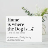 家は、犬が新しいアドレスのペット移動している場所 案内状 (スタンド正面)