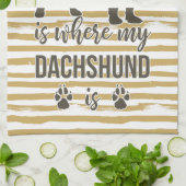 家は- Doxie Teckelの恋人私のダックスフントがあるところです キッチンタオル (折り畳み)