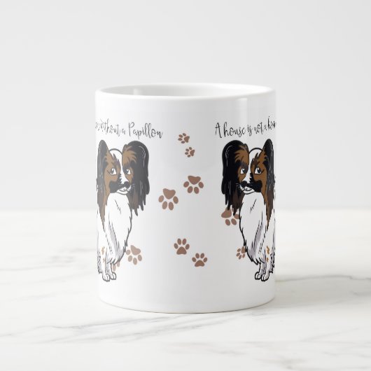 家はPapillonのマグなしでは家ではないです ジャンボコーヒーマグカップ (正面)