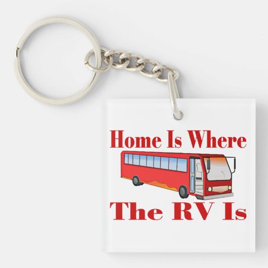 家はRVがあるところです キーホルダー (正面)