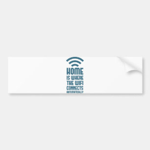 家はWIFIが自動的に接続するところです バンパーステッカー