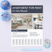 家またはアパートメントフォーレントフライヤーティアオフストリップ チラシ (シングル)