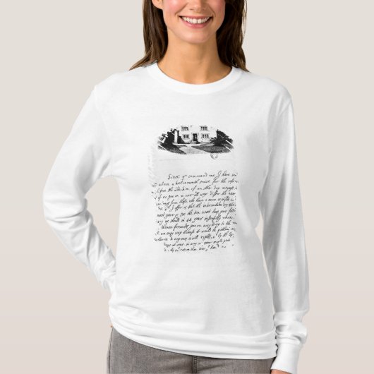 家を説明する手紙のファクシミリ Tシャツ (正面)