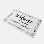 家エレガントカスタムへようこそ |白 ドアマット (アングル)