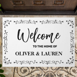 家エレガントカスタムへようこそ |白 ドアマット