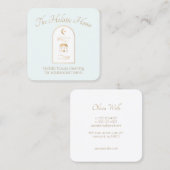 家オーガニックの清掃 – Boho Moon and Hands スクエア名刺 (正面/裏面)