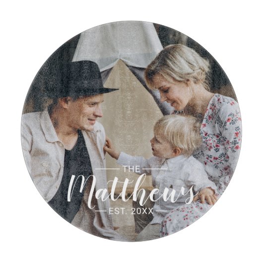 家カスタム名と定年写真 カッティングボード (正面)