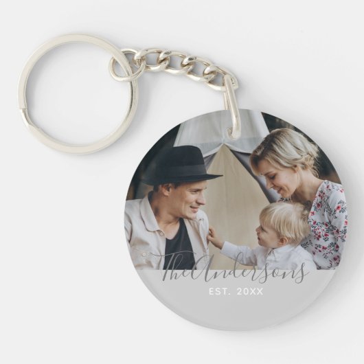 家カスタム名と定年写真 キーホルダー (正面)