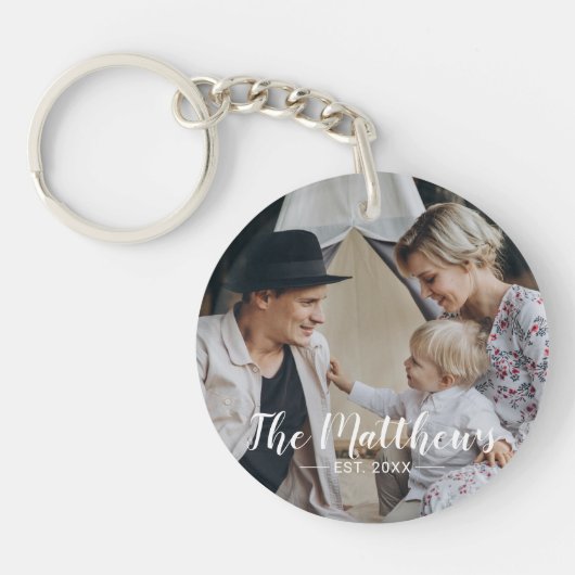 家カスタム名と定年写真 キーホルダー (正面)