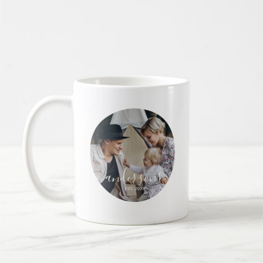 家カスタム名と定年写真 コーヒーマグカップ (左)