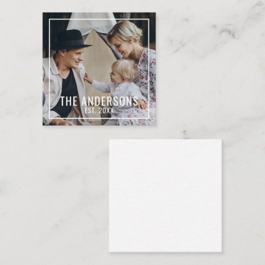 家カスタム名と定年写真 スクエア名刺 (正面/裏面)