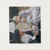 家カスタム名と定年写真 タペストリー (正面)