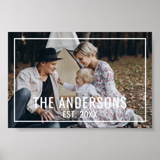 家カスタム名と定年写真 ポスター (正面)