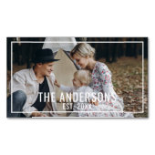 家カスタム名と定年写真 マグネット名刺 (正面)