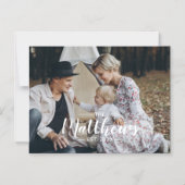 家カスタム名と定年写真 マグネット招待状 (正面)