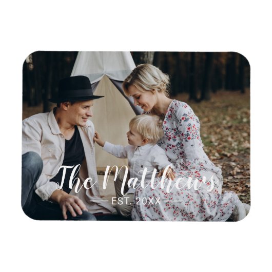 家カスタム名と定年写真 マグネット (横)