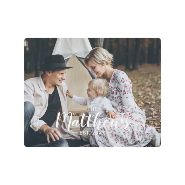 家カスタム名と定年写真 メタルプリント (正面)