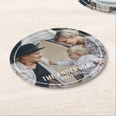 家カスタム名と定年写真 ラウンドペーパーコースター (アングル)