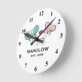 家カスタム名年制定の壁時計 ラウンド壁時計 (傾斜)