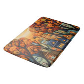 家カラフルと秋の木 バスマット (アングル)