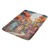 家カラフルと秋の木 バスマット (アングル)