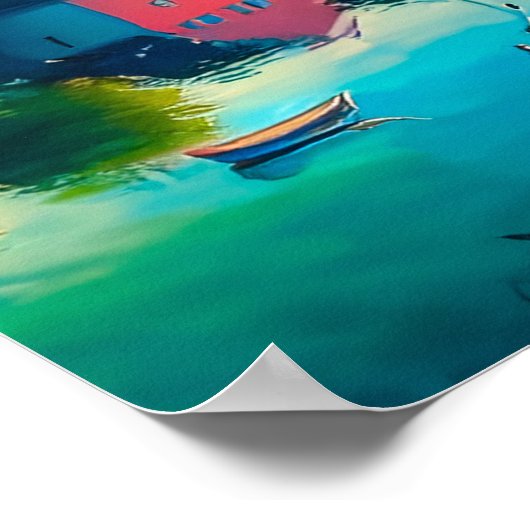 家カラフルの反射 ポスター (角)