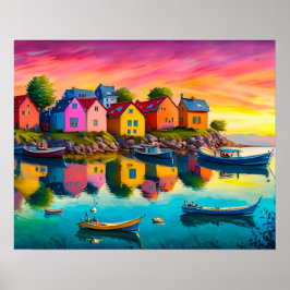 家カラフルの反射 ポスター