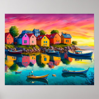 家カラフルの反射 ポスター