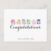 家カラフル家おめでとうエテ実在ートニューホームオーナー ポストカード (正面)