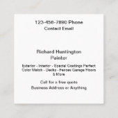 家クール絵を描の名刺ユニーク スクエア名刺 (裏面)