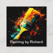 家クール絵を描の名刺ユニーク スクエア名刺 (正面)