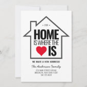 家スタイリッシュ内のハート変更の新しい住所の移動 案内状 (正面)