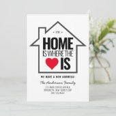 家スタイリッシュ内のハート変更の新しい住所の移動 案内状 (スタンド正面)