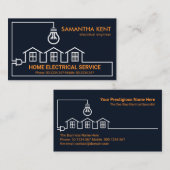 家スタイリッシュ電配線回路電気技師 名刺 (正面/裏面)