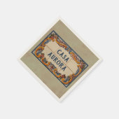 家スペインのの看板(文字のカスタマイズ可能) スタンダードカクテルナプキン (角)