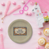 家スペインのの看板(文字のカスタマイズ可能) ペーパープレート (パーティー)