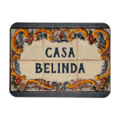 家スペインのの看板(文字のカスタマイズ可能) マグネット (横)