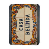 家スペインのの看板(文字のカスタマイズ可能) マグネット (縦)