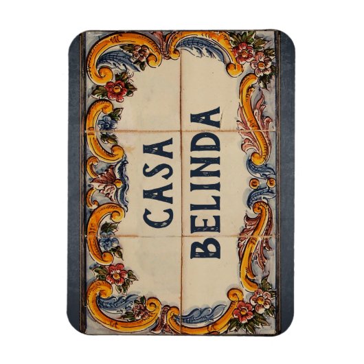 家スペインのの看板(文字のカスタマイズ可能) マグネット (縦)