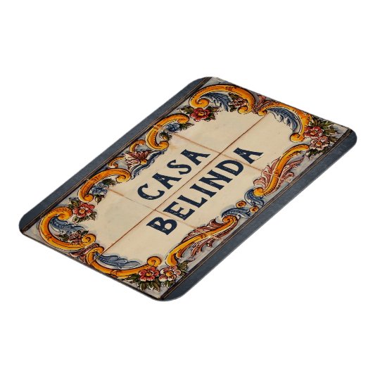 家スペインのの看板(文字のカスタマイズ可能) マグネット (左側)