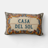 家スペインのの看板(文字のカスタマイズ可能) ランバークッション (裏面)