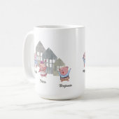 家パーソナライズされたを持つ三匹の小さな豚 コーヒーマグカップ (正面左)