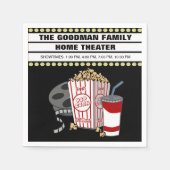 家パーソナライズされた内映画館カスタマイズ スタンダードカクテルナプキン (正面)