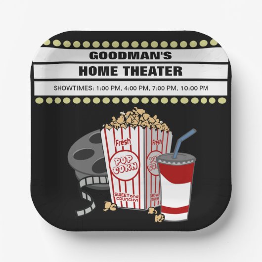 家パーソナライズされた内映画館カスタマイズ ペーパープレート (正面)