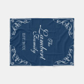 家パーソナライズされた名ネイビー青フリースブランケット フリースブランケット (正面(横))