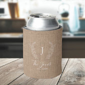家パーソナライズされた名モノグラム素朴ラップ 缶クーラー