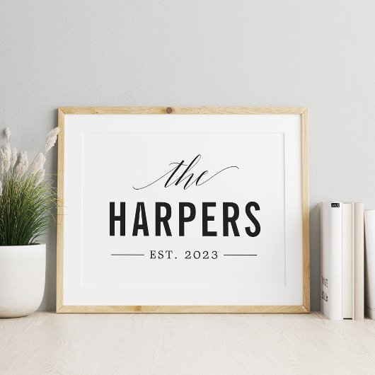 家パーソナライズされた名年制定プリント ポスター