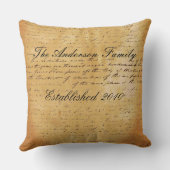 家パーソナライズされた族の成立年月日 クッション (裏面)