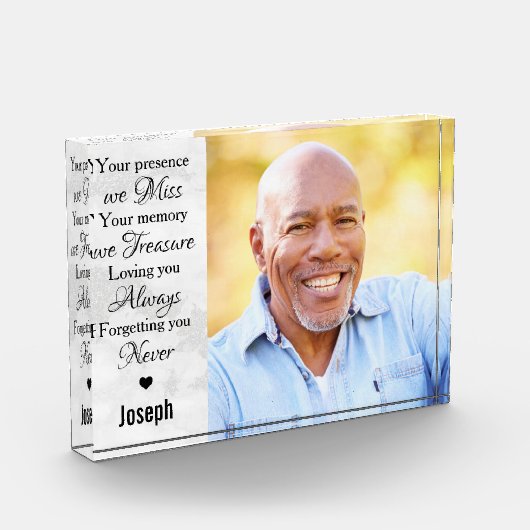 家パーソナライズされた族写真記念記念 フォトブロック (左)