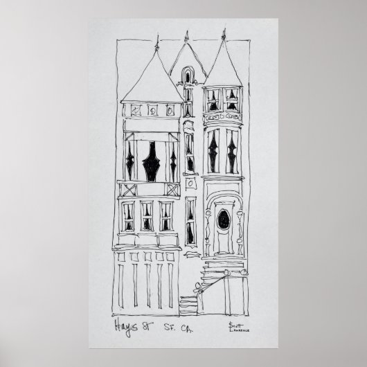 家ビクトリアン屋 |カリフォルニア州サンフランシスコ ポスター (正面)